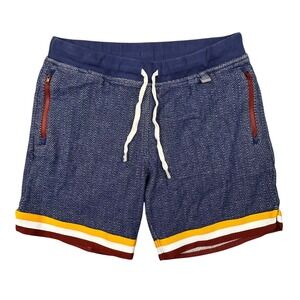 Chubbies Shorts Mens 32‎ Blue Herringbone Stripe Trim 7" Retro Drawstring Cotton